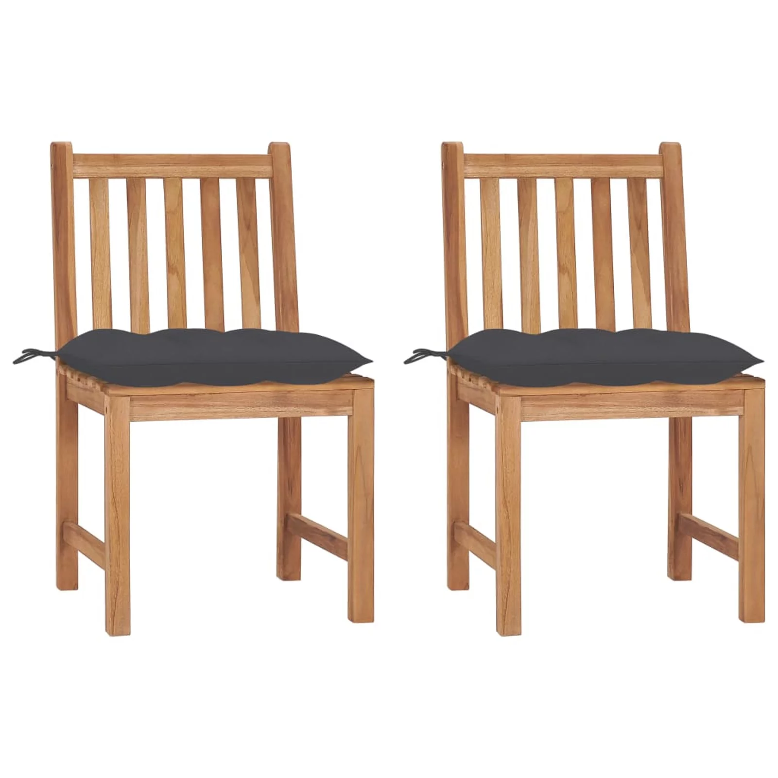 Carevas Garden Chairs 2 pcs with Cushions Solid Teak Wood