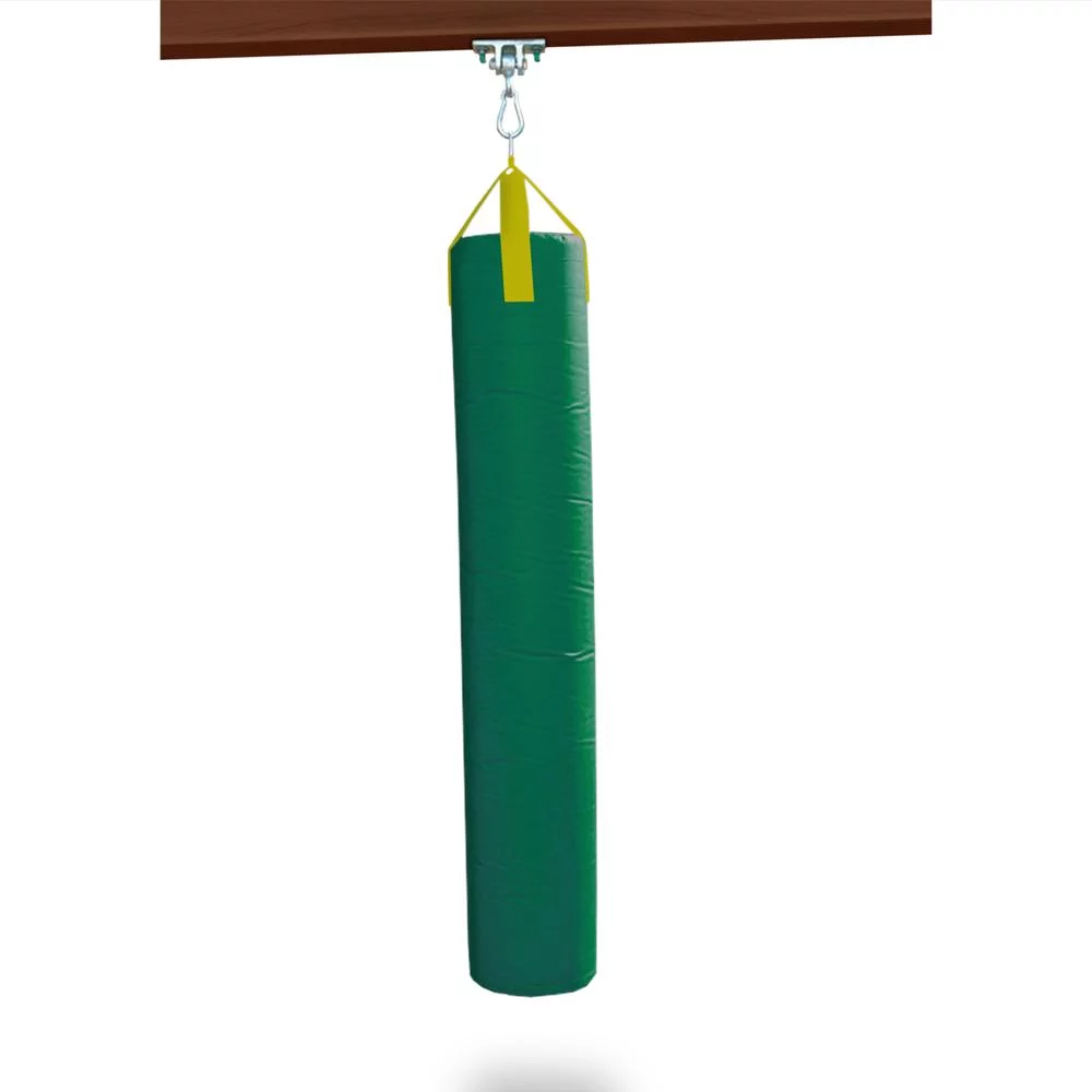 Gorilla Playsets 09-1017 Punching Bag Swing Set attachment for Kids- Green with Yellow Straps