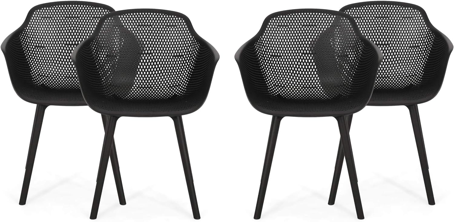 OUWI Davina Outdoor Dining Chair (Set of 4), Black