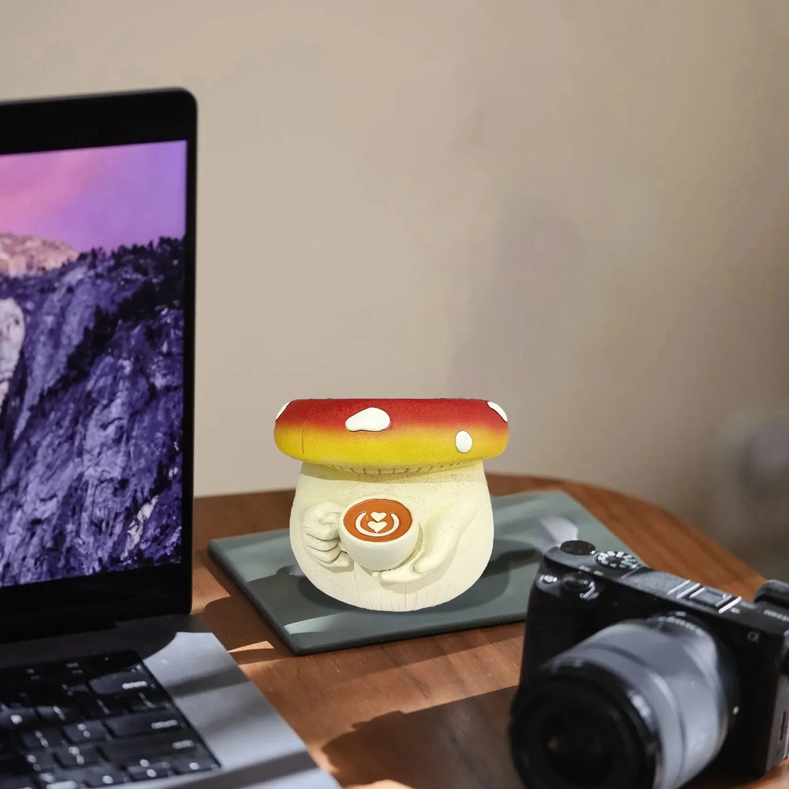 MVNSFEW Flower Basket with Handle Cute Belly Coffee Cup Flower Pot Colorful Succulent Flower Pot Pen Holder Storage Pot Resin Ornament