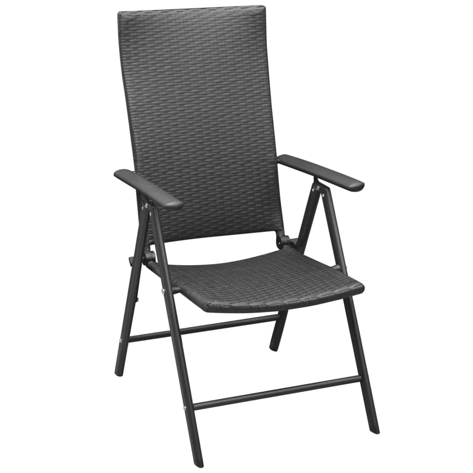 Tomshoo Stackable Patio Chairs 2 pcs Poly Rattan Black