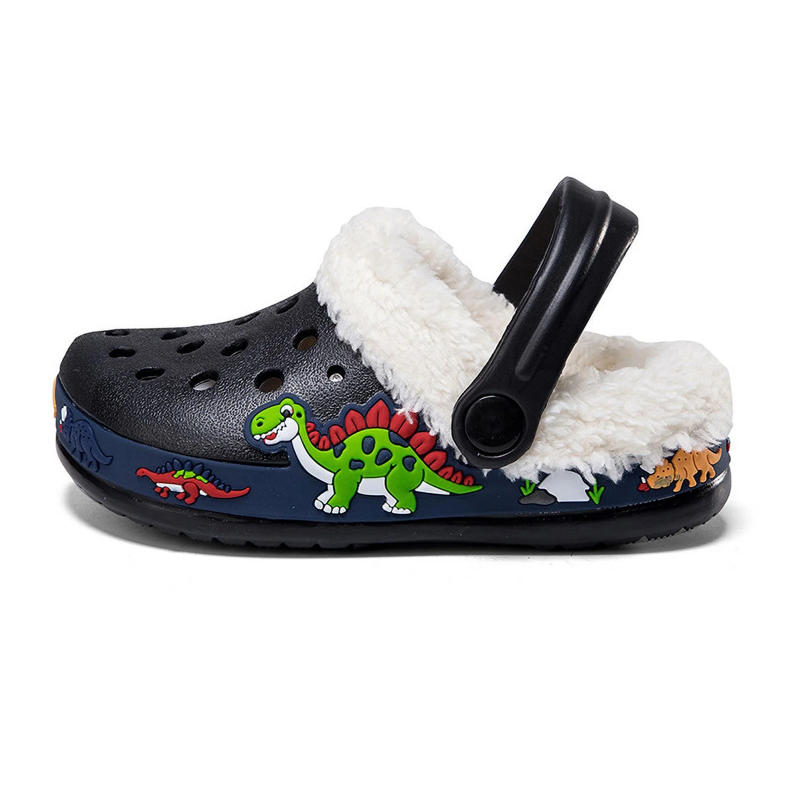 Kids Fur Lined Clogs Shoes Slip On Garden Shoes Non Slip House Home Slippers for Boys Girls