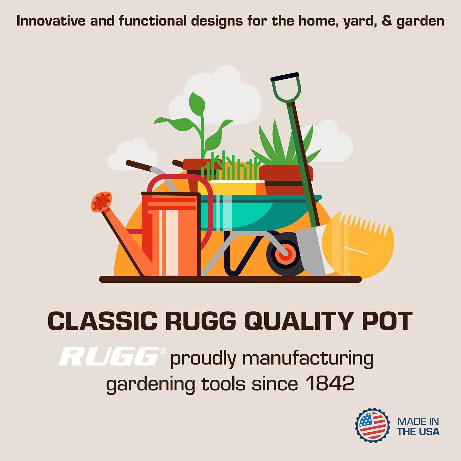 Rugg 7772486 Polyresin Planter - Cappuccino