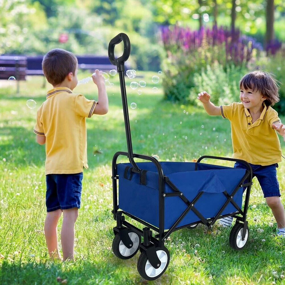 Outdoor Multipurpose Micro Collapsible Beach Trolley Cart Camping Folding Wagon