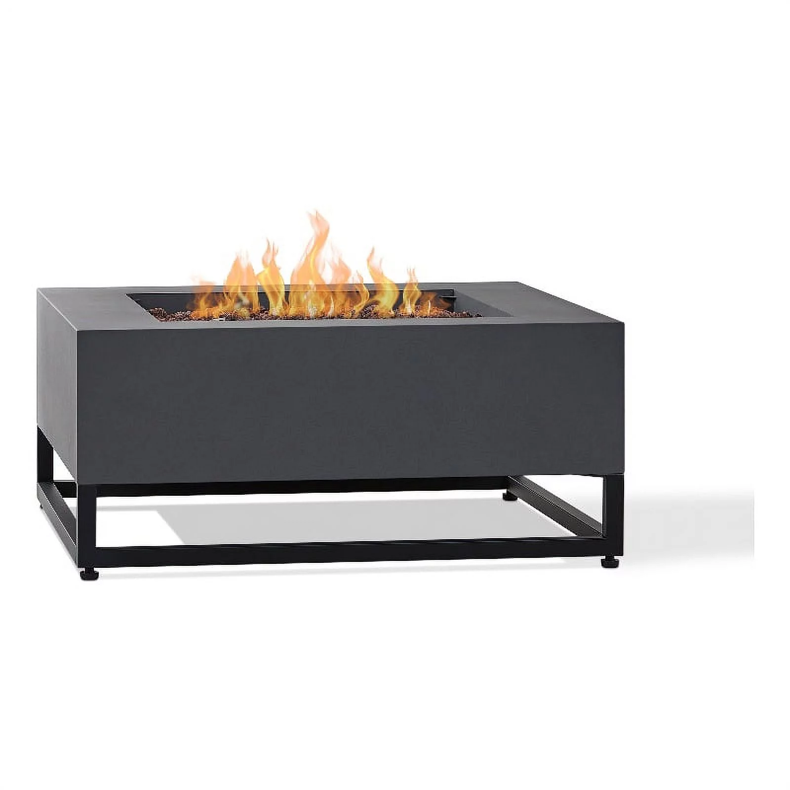 Afuera Living Metal Propane Fire Table with Conversion Kit in Slate Gray