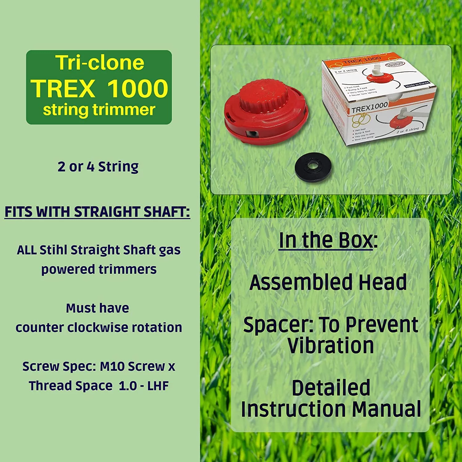Amkor Trading & Tri Cllone  Fast Feed String Trimmer Head Fits Straight Shaft Weed Wackers & Loads Holds