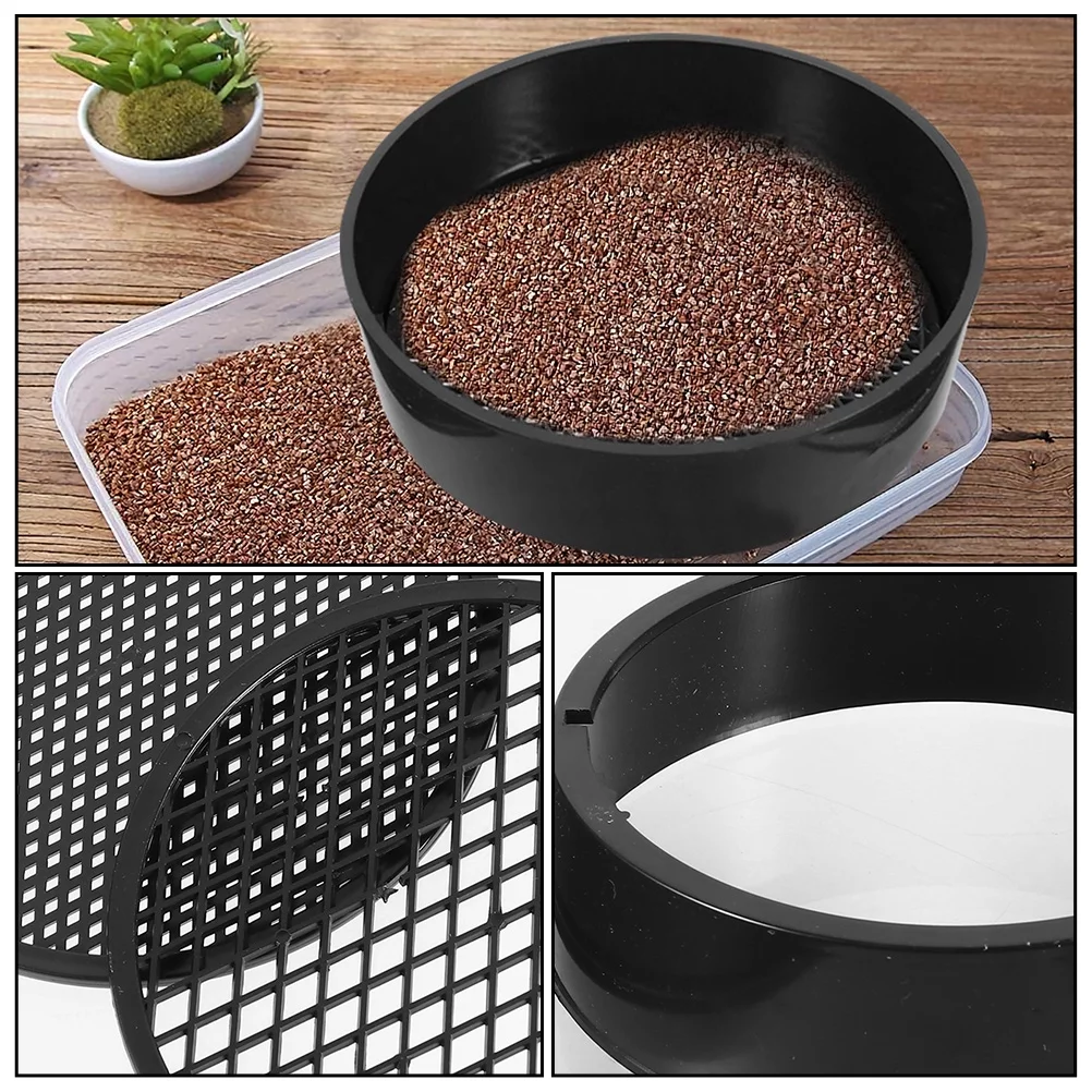 NUOLUX 2 Sets/8pcs Mesh Sifting Pan Garden Sieve Gardening Tool Riddle Soil Sieve Set