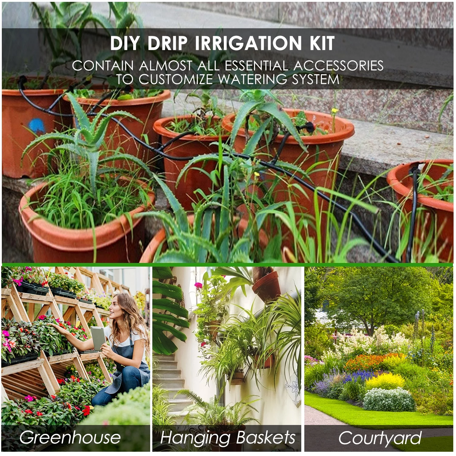 Irrigation Kit,Diy With Nozzles Misters Drippers 30 Drippers 30 Meters 30 Meters Lawn Drip Kit With Nozzles Misters Nozzles Misters Drippers Meters Lawn Patio Plant Leeofty Qisuo Eryue Rookin