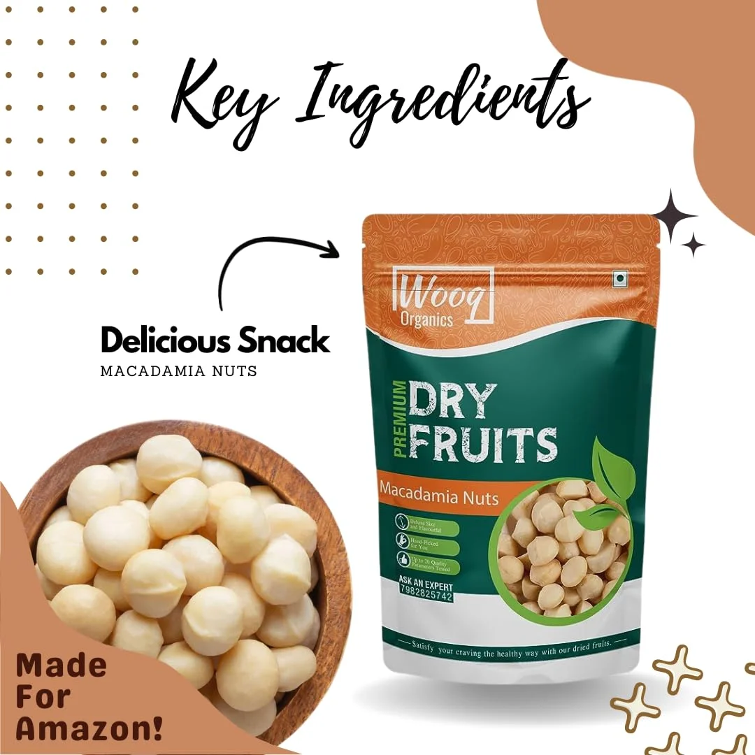 Wooq Organics Premium Macadamia Nuts (200G)