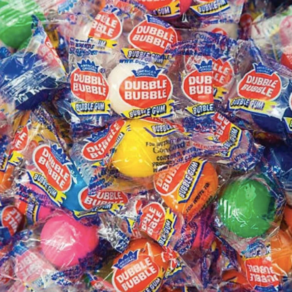 Dubble Bubble One Inch Gumballs Candy Coated Gum Individually Wrapped Bulk (3 Pound)