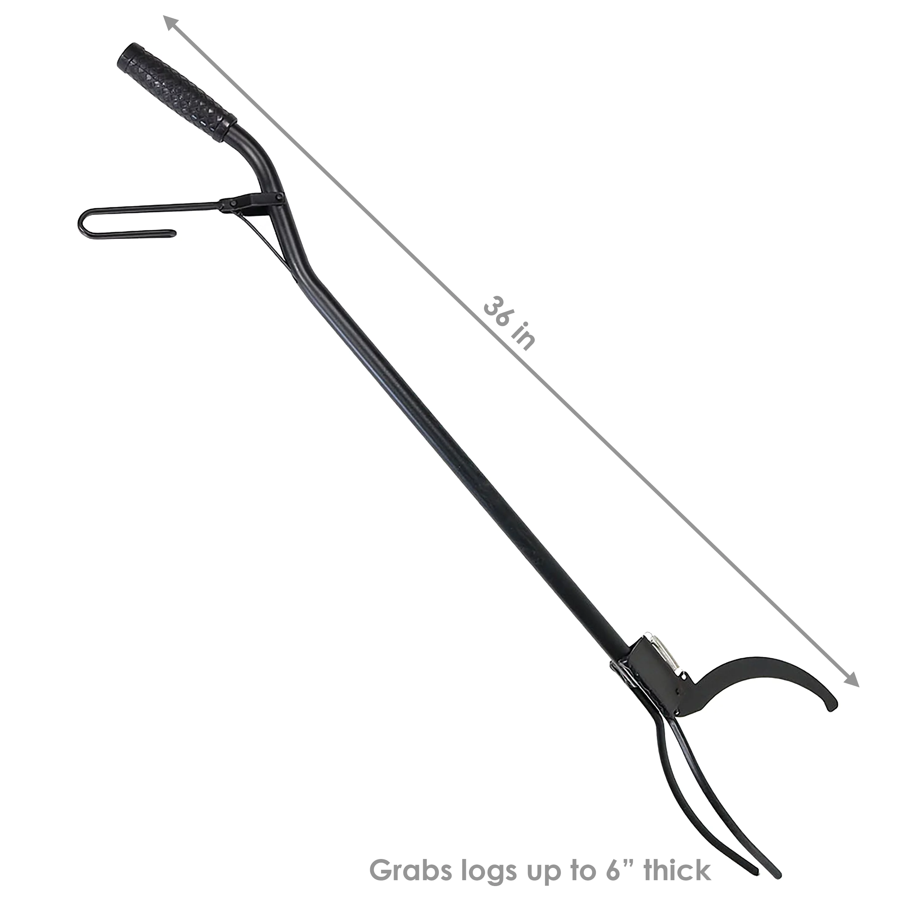 Sunnydaze Heavy-Duty Fire Pit Log Grabber with Spring-Lever Action - 36
