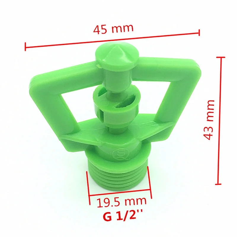 1/2'' Rotating Watering Sprinkler Agriculture Greenhouse Garden  Irrigation Lawn Mist Spray Nozzle Watering 100 Pcs