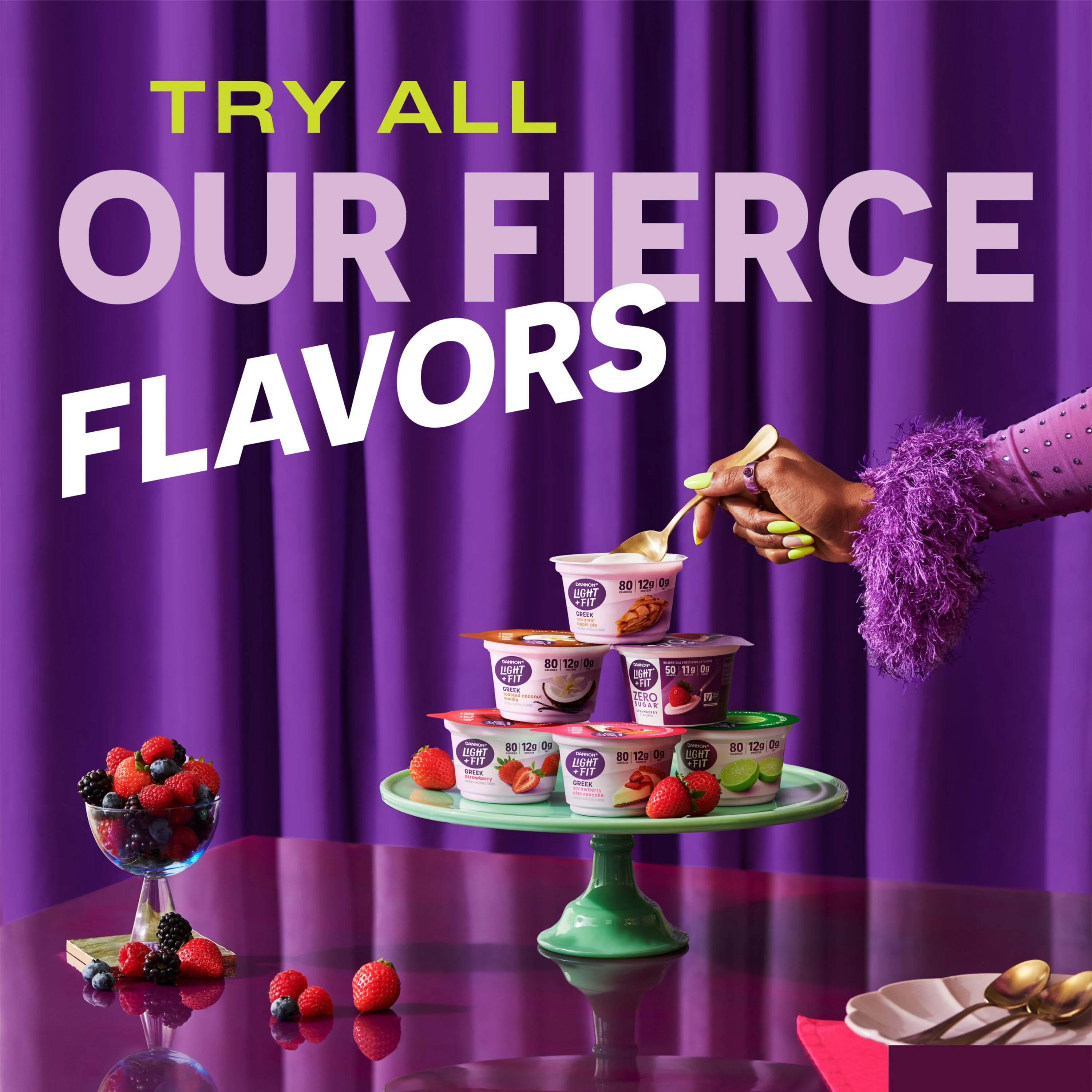 Dannon Light + Fit Blackberry Greek Fat Free Yogurt Cup, 5.3 oz