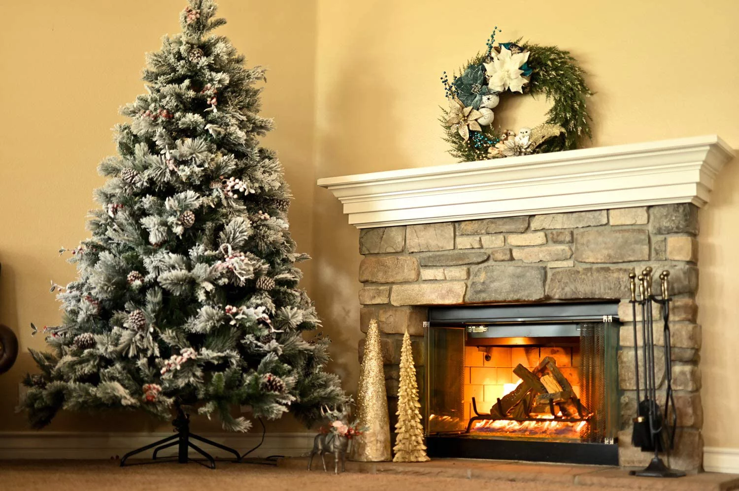 10-Piece Fireplace Logs Ceramic Logs Wood Fire Place Log Gas Heat Resistant Realistic Logs Stackable Logs Indoor or Outdoor Set