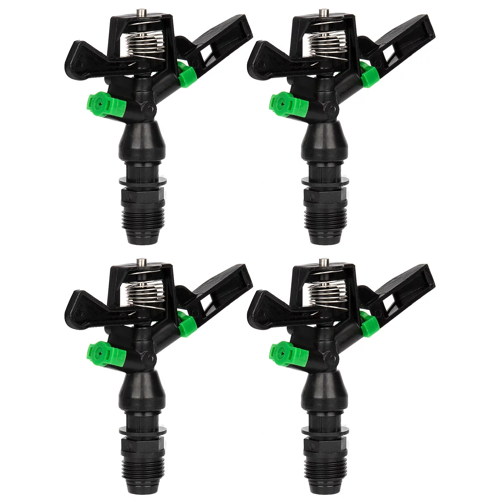 4x 1/2 Inch Plastic Impact Sprinkler 360° Rotation Head & Nozzle Lawn Irrigation