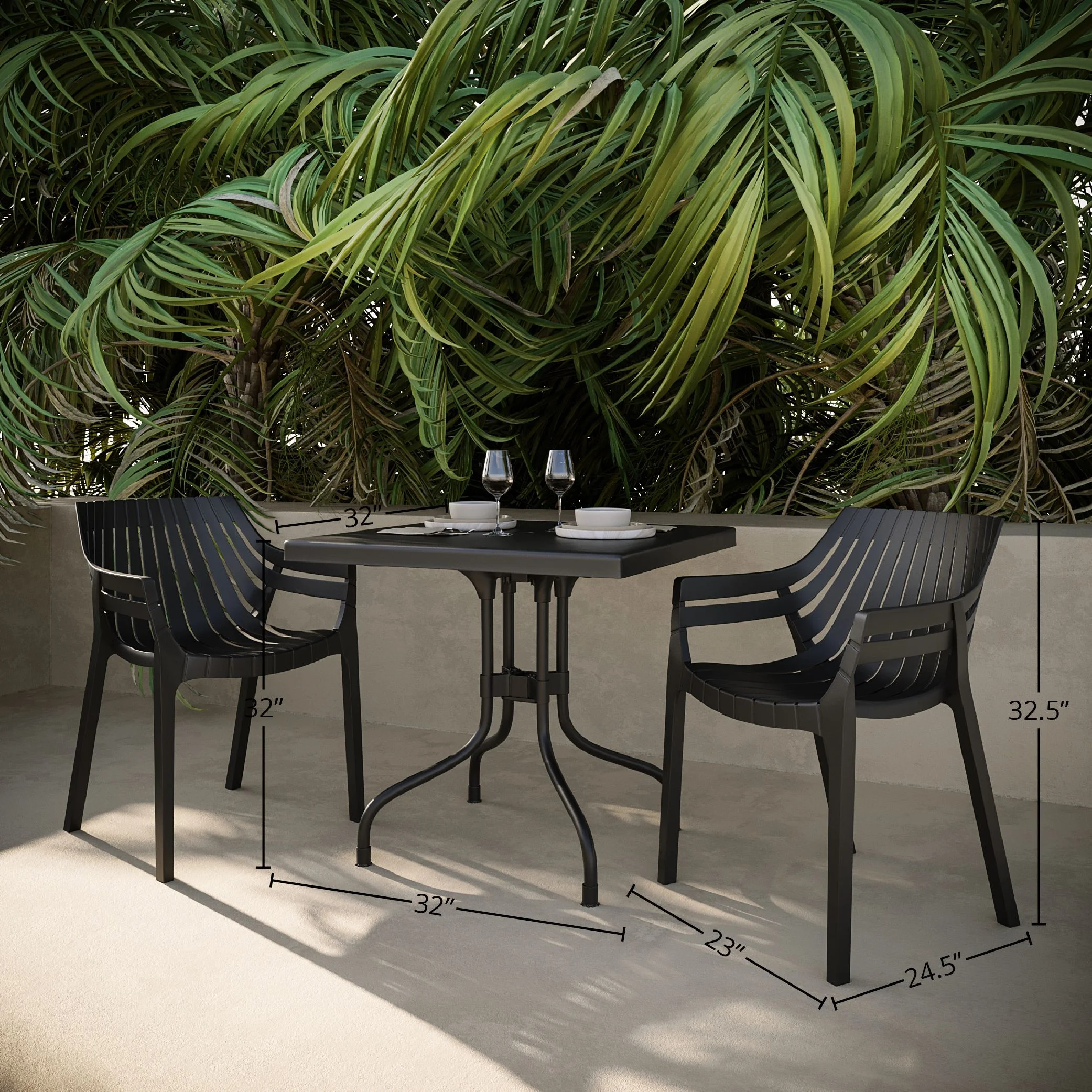 Chauncey Chairs and Lyra Table Set, White