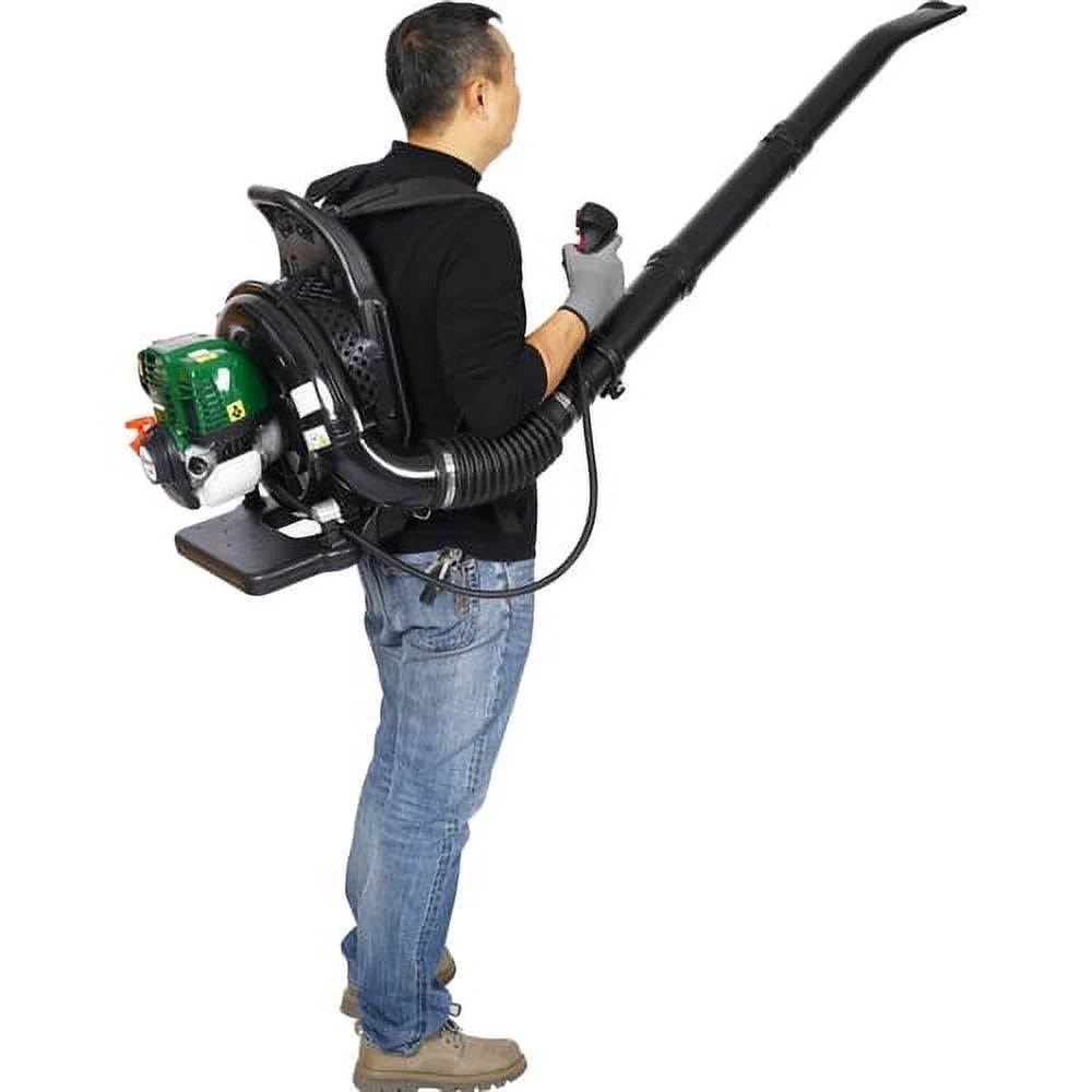 37.7CC 4 Stroke Leaf Blower Backpack with Extention Tube for Snow Blowing and Cleaning, Green (1.5HP 580CFM)