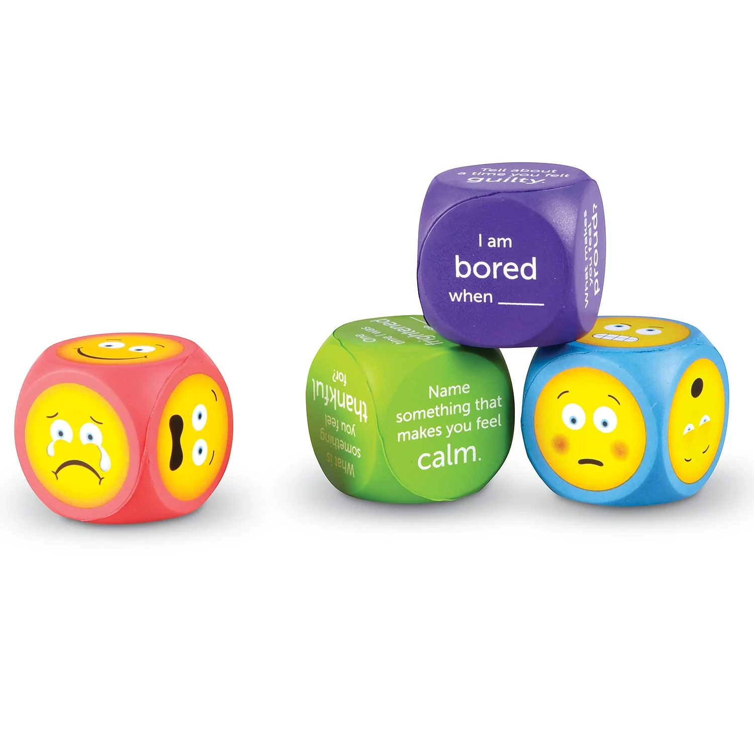 Learning Resources, Lrnler7289, Soft Foam Emoji Cubes, 4 / Set, Multi