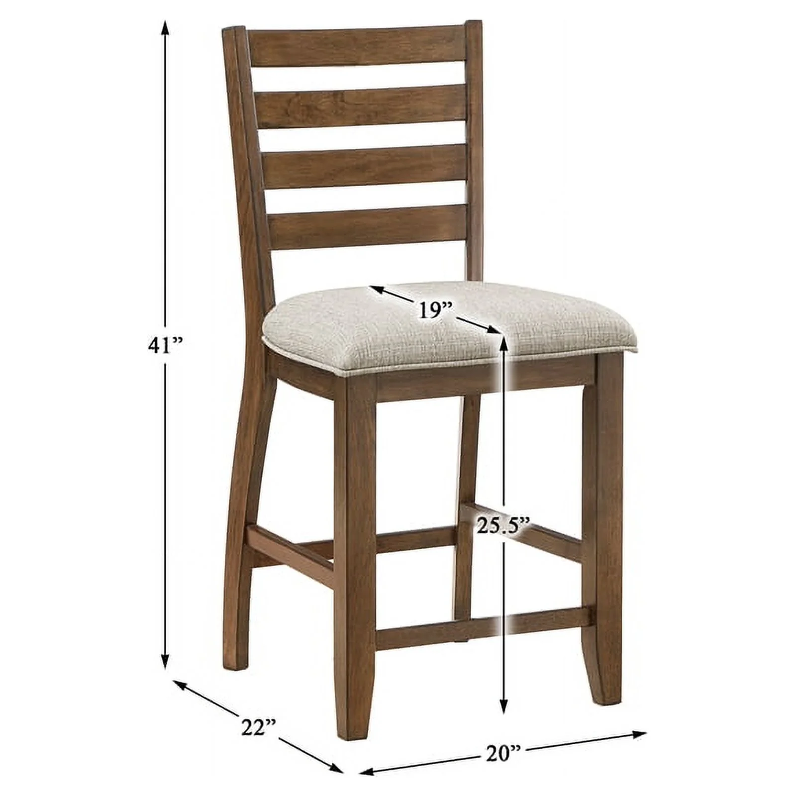 Lexicon Tigard 5-Piece Wood and Fabric Counter Height Dining Set in Cherry