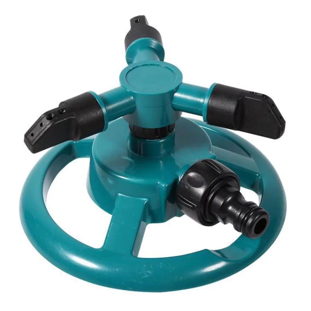 360 Degree Lawn Sprinkler Plastic 3\-Arm Garden Water Sprinkler Automatic Grass Outdoor Irrigation Sprayer