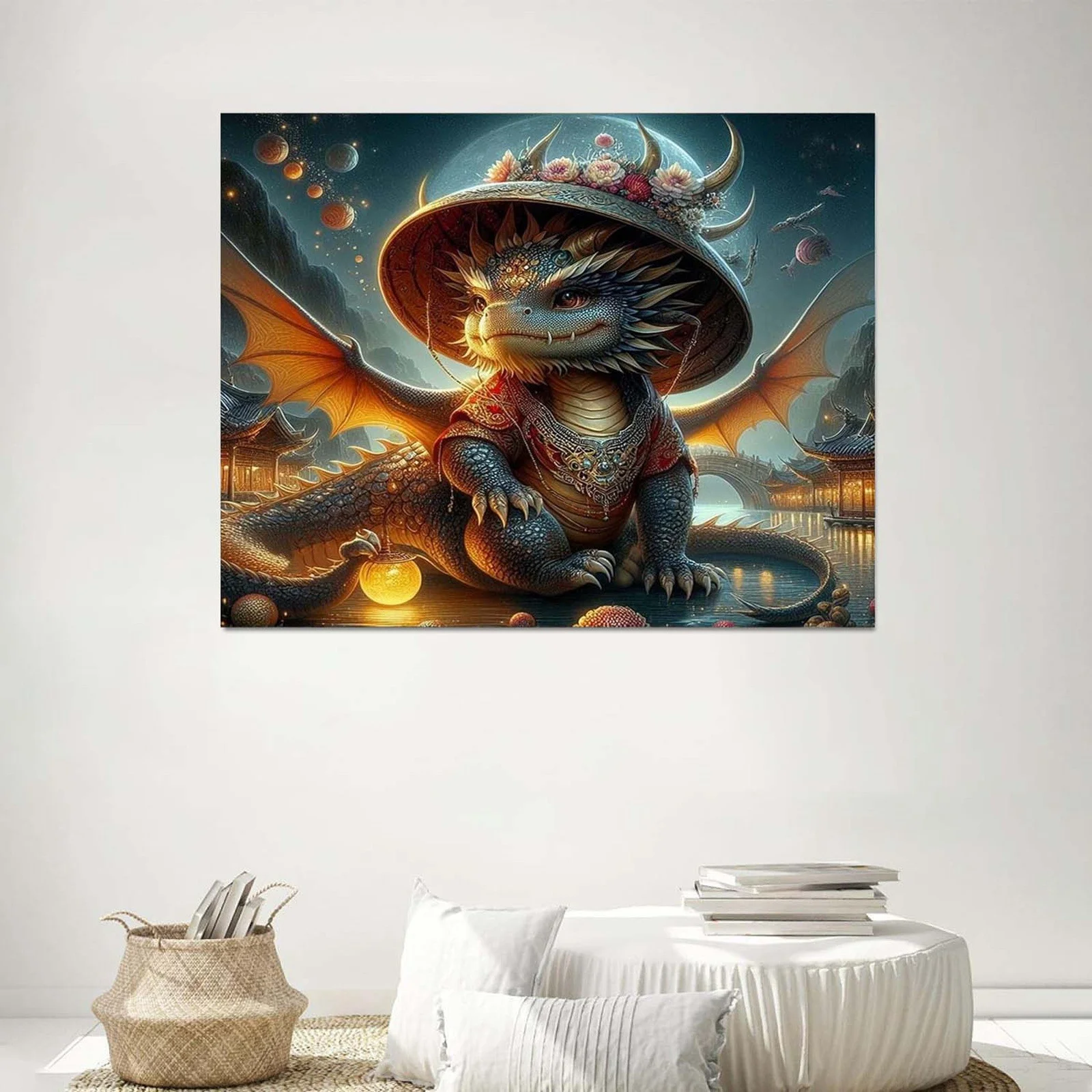 iju7gthy Flower Pots Large Outside Blue 4th of July Indoor 37.4in X 29.5in 2024 New Wall for Luck and Fortunerate Your Home with Home Wall for The Year of The