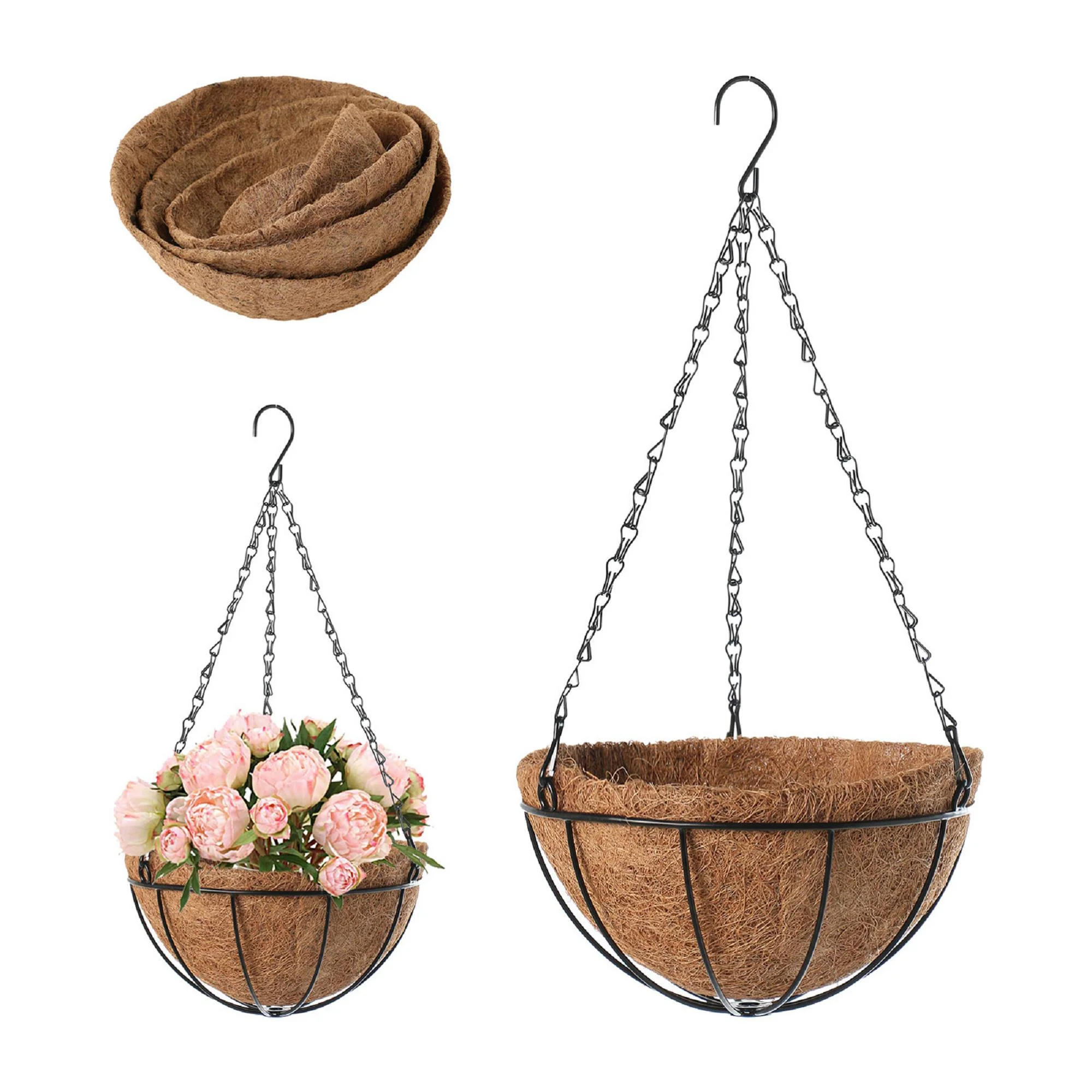 ZQC Flower Pot Portable Household Coconut Flowerpot Hanging Basket