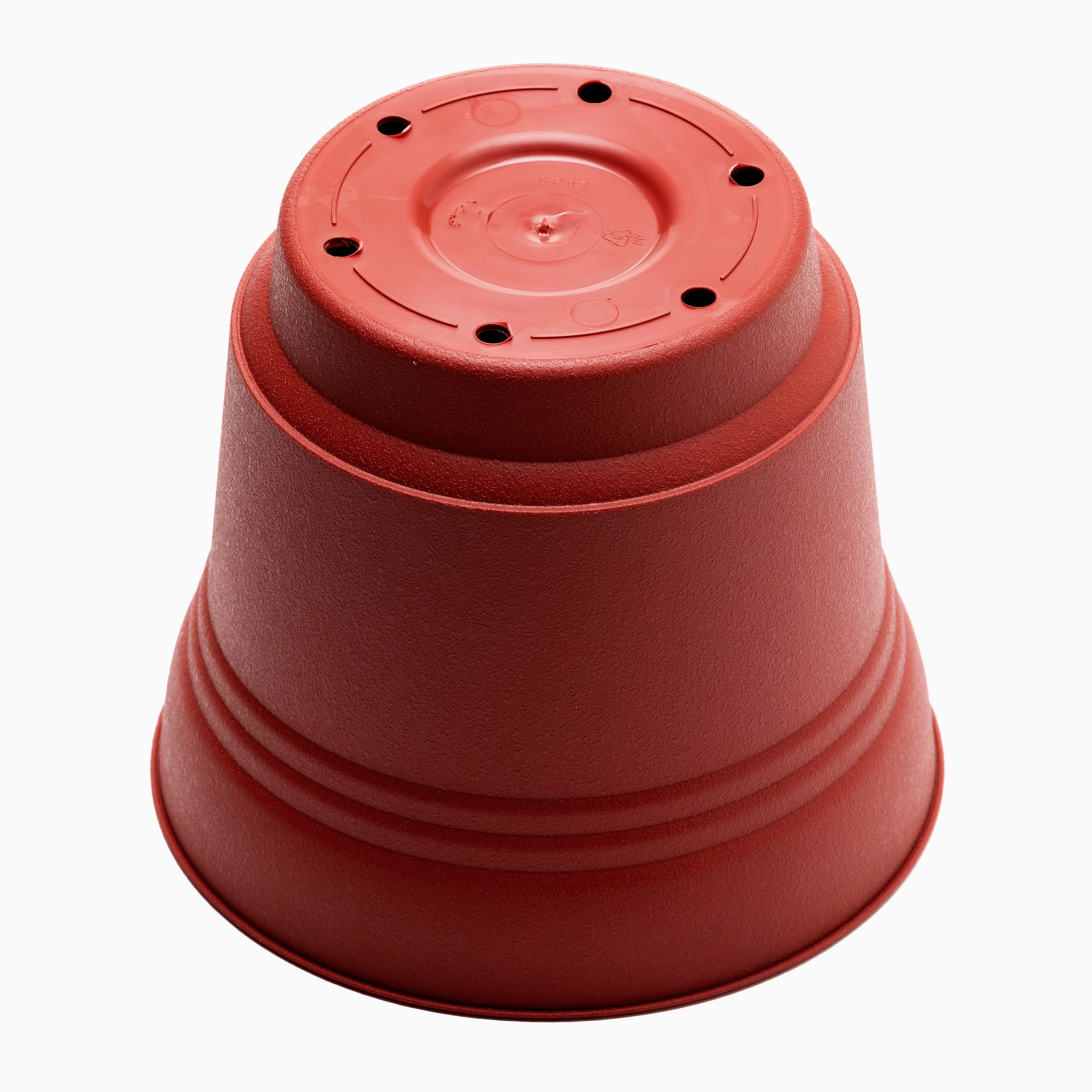 Bloem 7-in Saturn Round Resin Planter with Saucer - Burnt Red