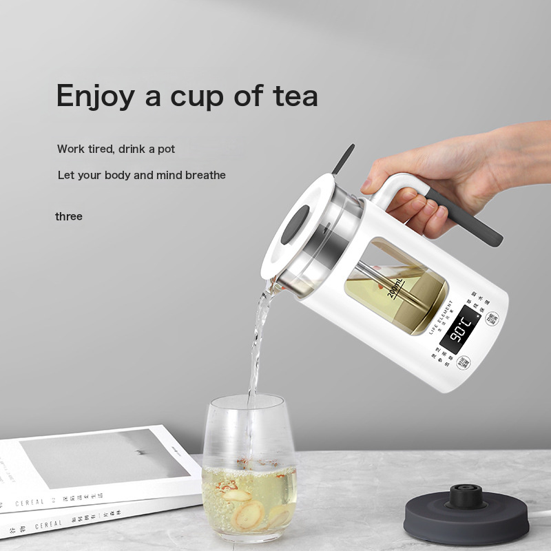 Life Elements I13 Health Pot 0.6L Mini Multi-Functional Electric Kettle Glass Flower Teapot Tea Maker