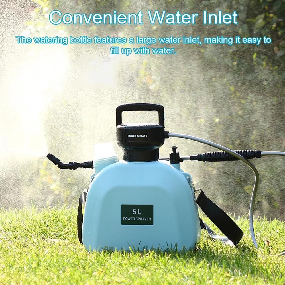 USB Rechargeable Shouldered Sprinkler Handheld Electric Sprayer Agriculture Tools Watering Can Atomizing Watering Bottle Sprayer Multifunctional Garden Plants Sprayer Window Cleaning Tool