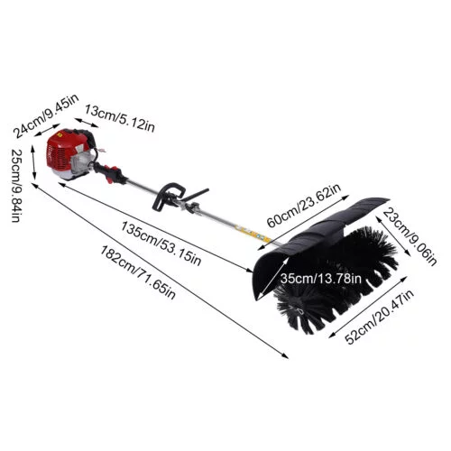 52cc Sweeper Broom Sweeper Blower Gasoline Engine Brush Clear Air Cooled Motor