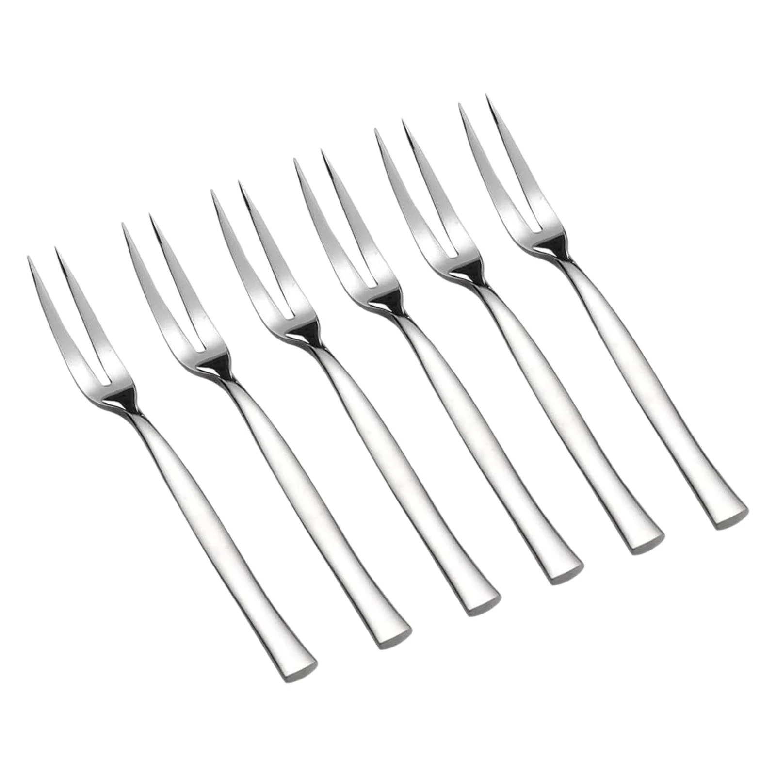 kowaku 6Pcs Dessert Cake Fork Fruit Cutting Fork Cheese Serving Fork Fruit Dessert Forks Fruit Fork for Wedding Party Summer Parties
