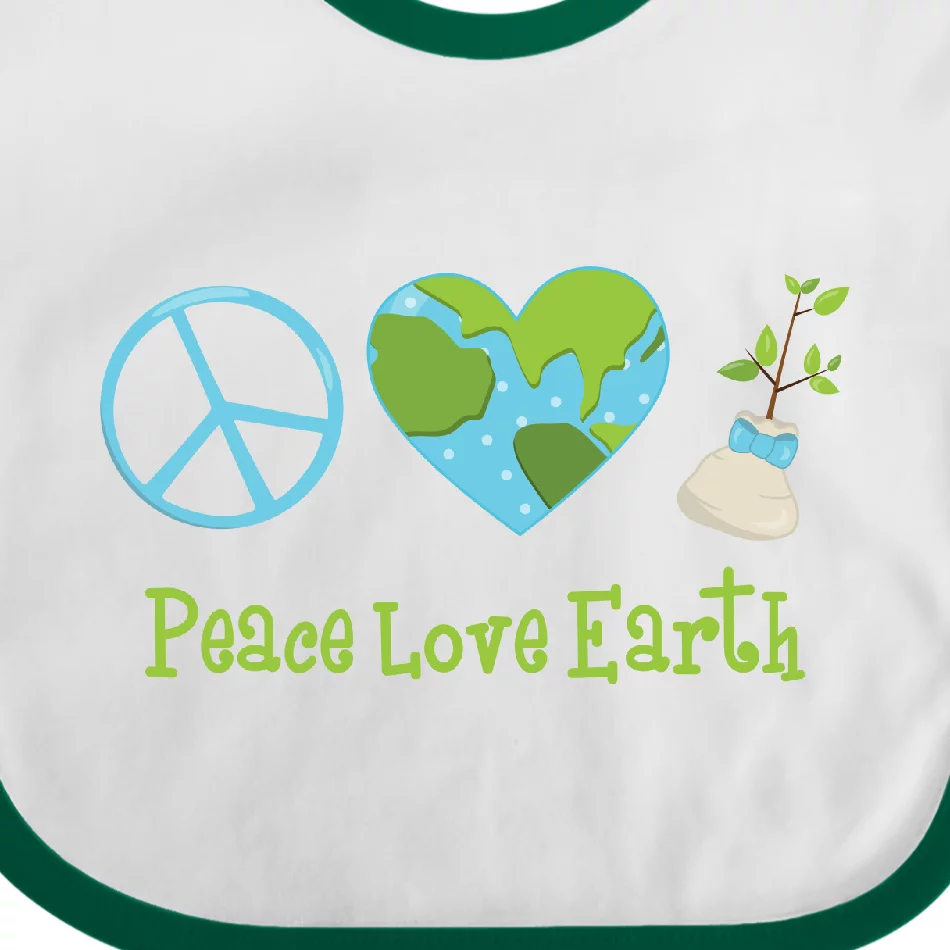 Inktastic Peace Love Earth Girls Baby Bib