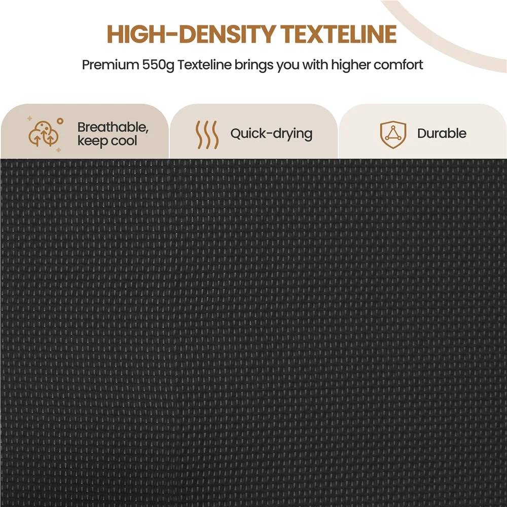 Topeakmart 26in Outdoor Zero Gravity Chairs with Table Set for Garden, Black