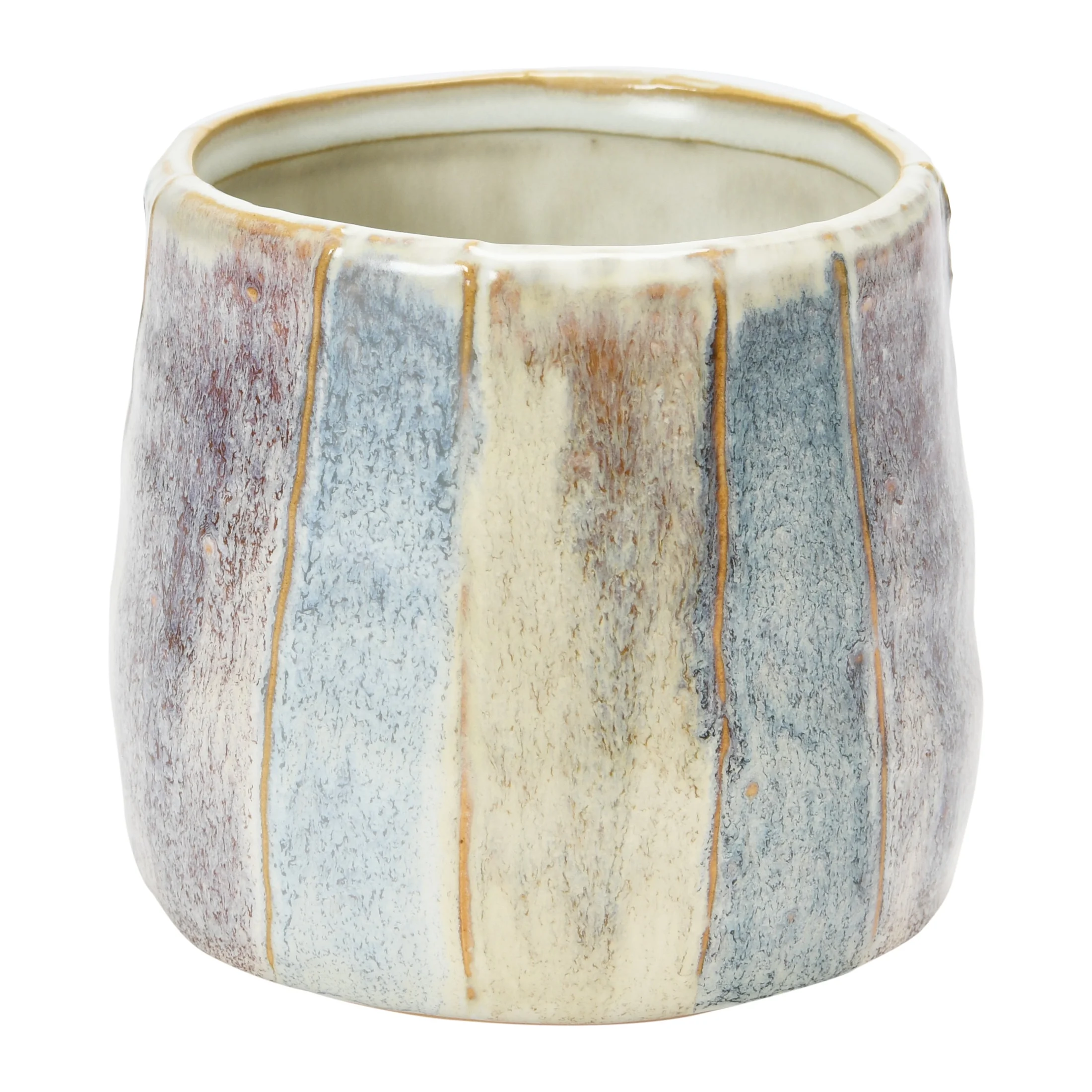 Bloomingville Hand-Painted Stoneware Flower Pot, Reactive Glaze