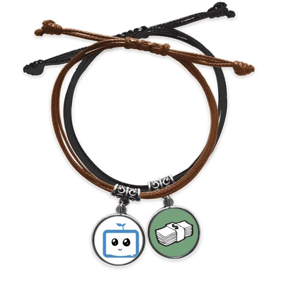 Saplings Sle Small TV Face Original Bracelet Rope Hand Chain Leather Money Wristband