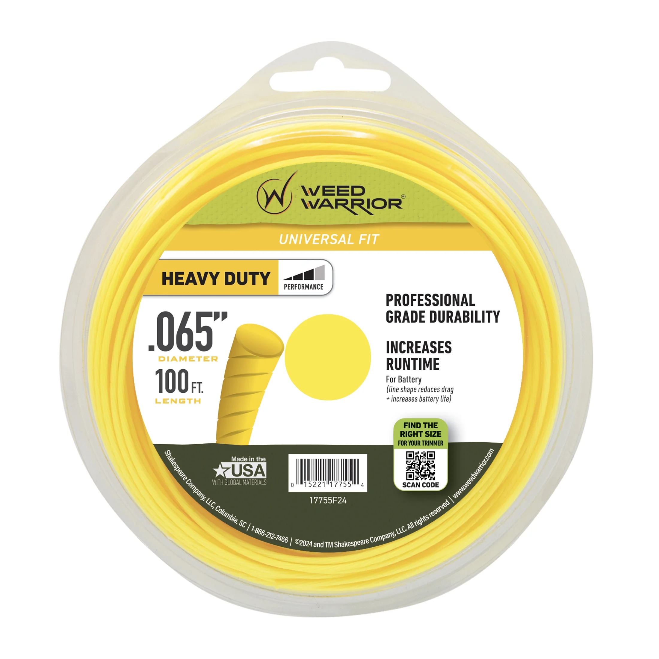 Weed Warrior .065 in x 100 ft. Heavy Duty Trimmer Line