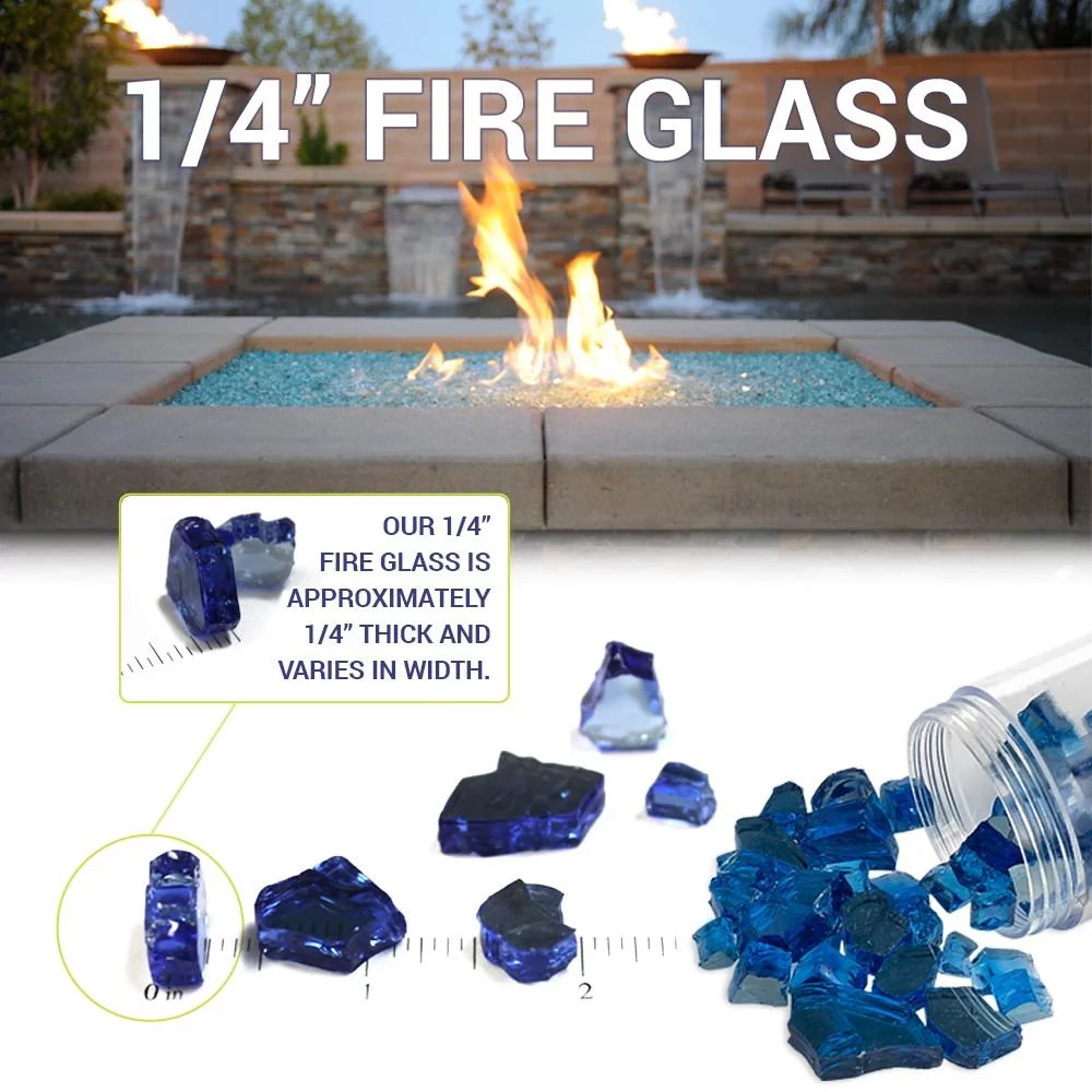 American Fire Glass  0.25 in. 10 lbs Gold Reflective Fire Glass Jar