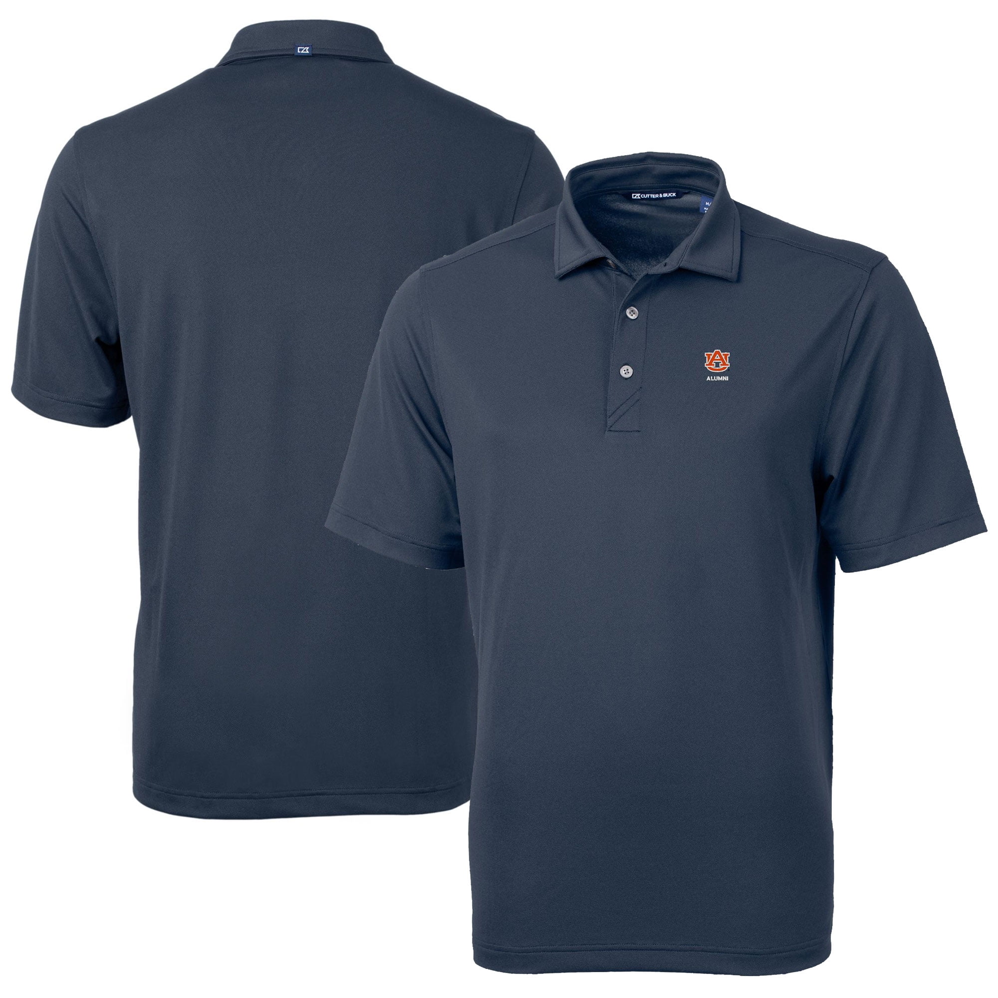 Men's Cutter & Buck  Navy Auburn Tigers Alumni Logo Virtue Eco Pique Recycled Polo