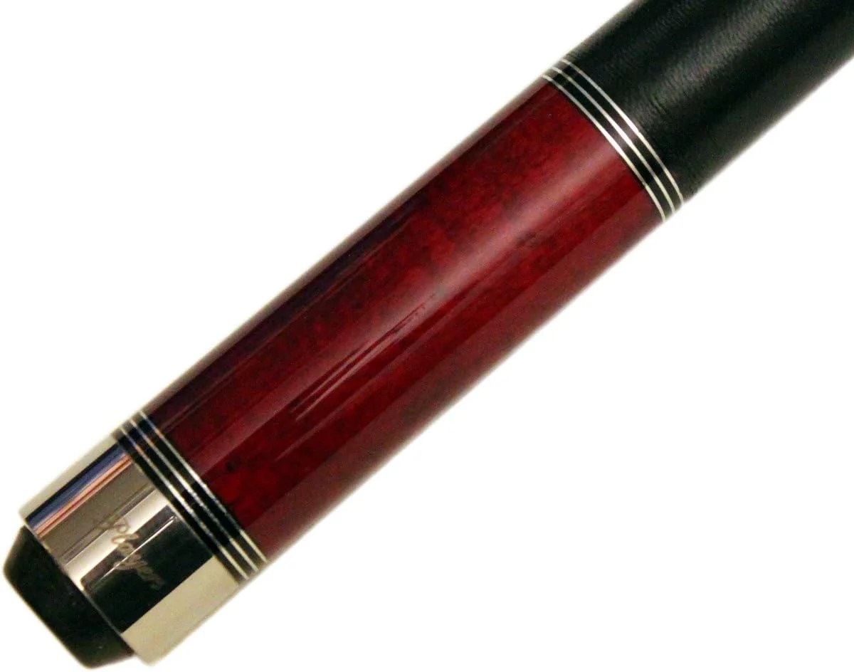 Classic Crimson s-Eye Maple With Triple Silver Rings Cue, 21-Ounce