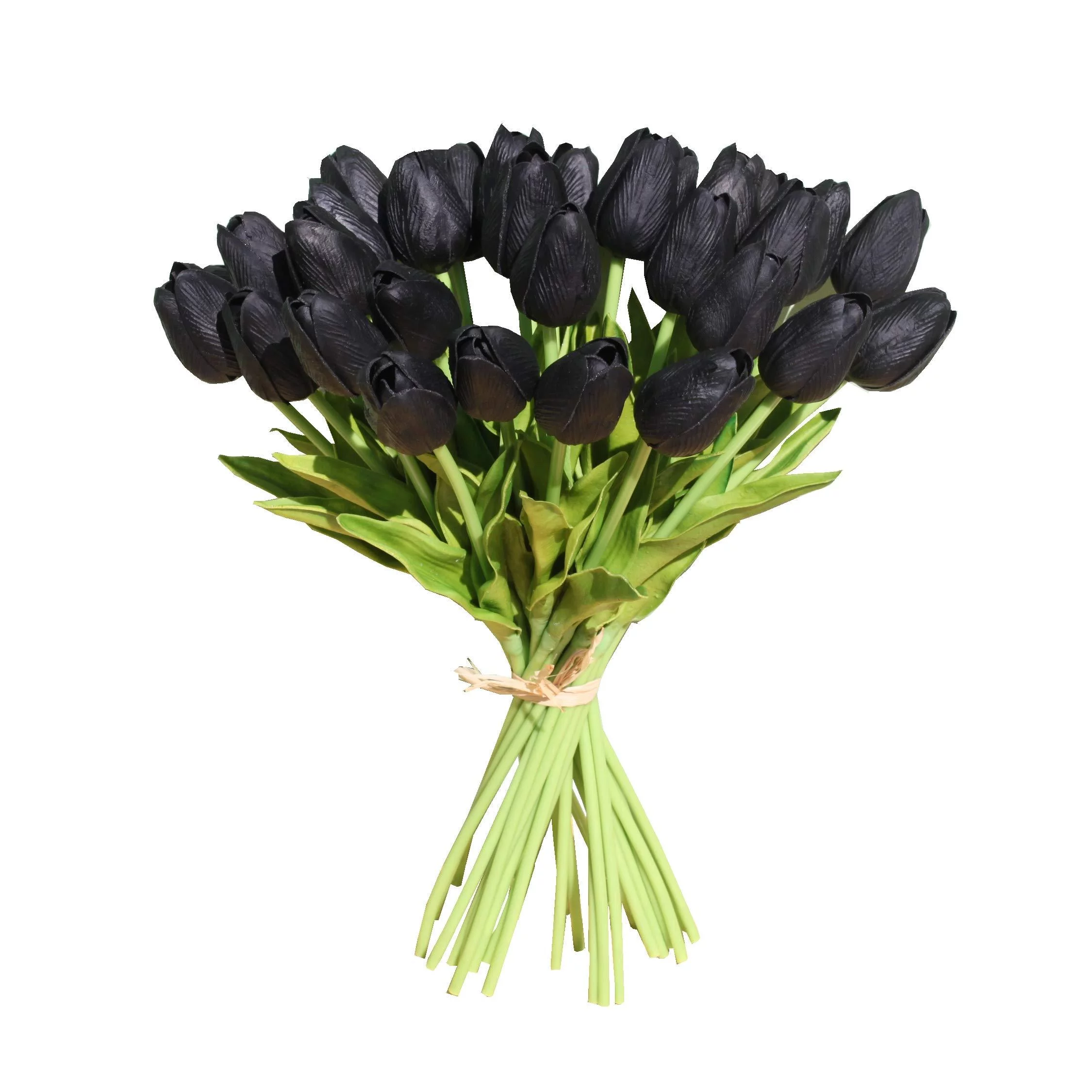 Mandy's 28pcs Black Artificial Latex Tulips for Party Home Wedding Decoration