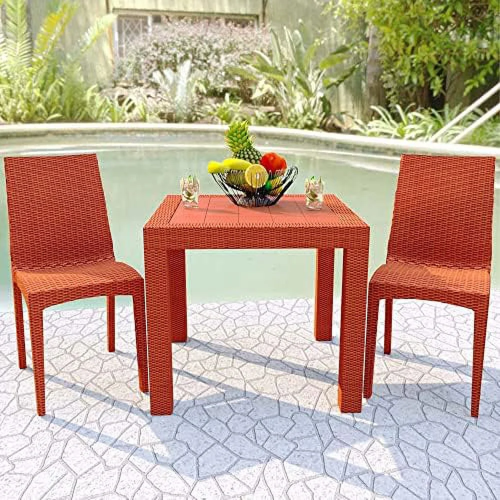 HBROLJF Modern Weave Design Mace Indoor/Outdoor Dining Chair ()  Black