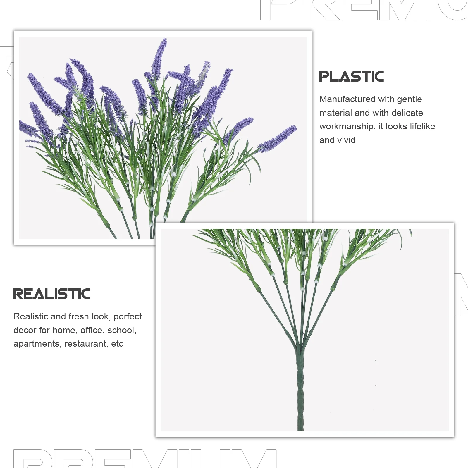 Gongxipen 6Pcs Artificial Lavender Flowers Plastic Faux Flowers Plants Bouquets Fake Greenery Flowers