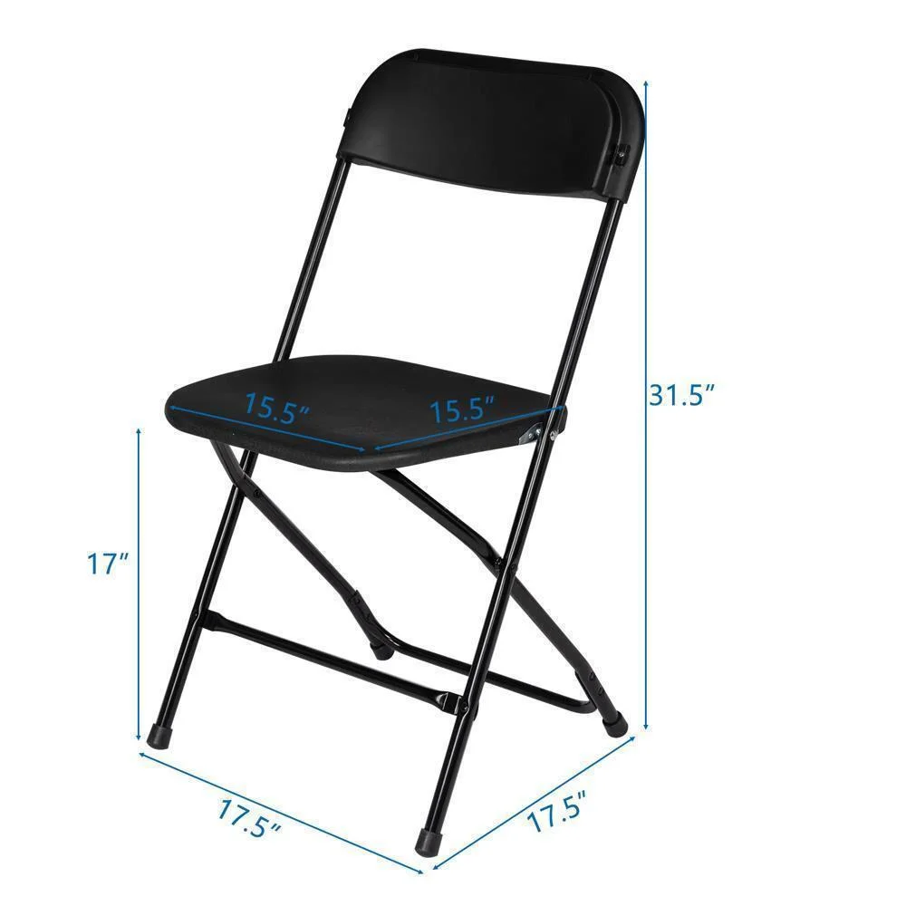 Set of 6 Commercial Stackable Plastic Chair Wedding Quality Folding Chairs