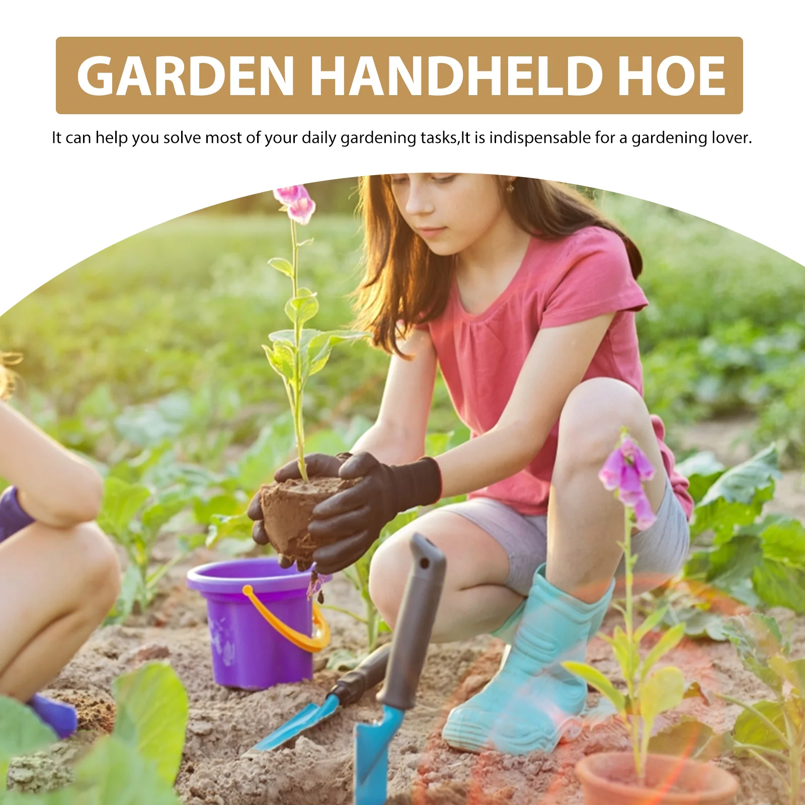 Etereauty Hoe Garden Tool Weeding Hand Weeds Gardening Digging Handheld Depot Home Weeder Held Handled Long Shovel Planting