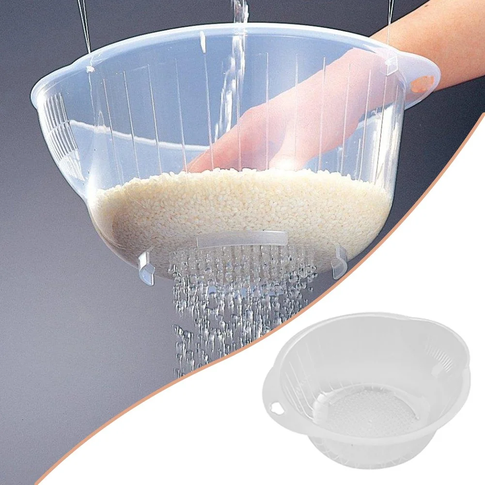 HALJEN Dish Drainer for Kitchen Counter Rice Sieve Washing Basket Vegetable Fruit Rice Washing Bowl Nder Cleaner