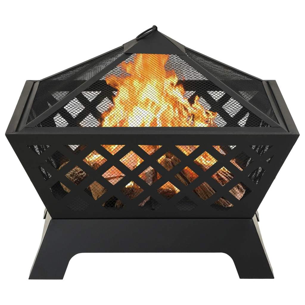 vidaXL Fire Pit with Poker 25.2