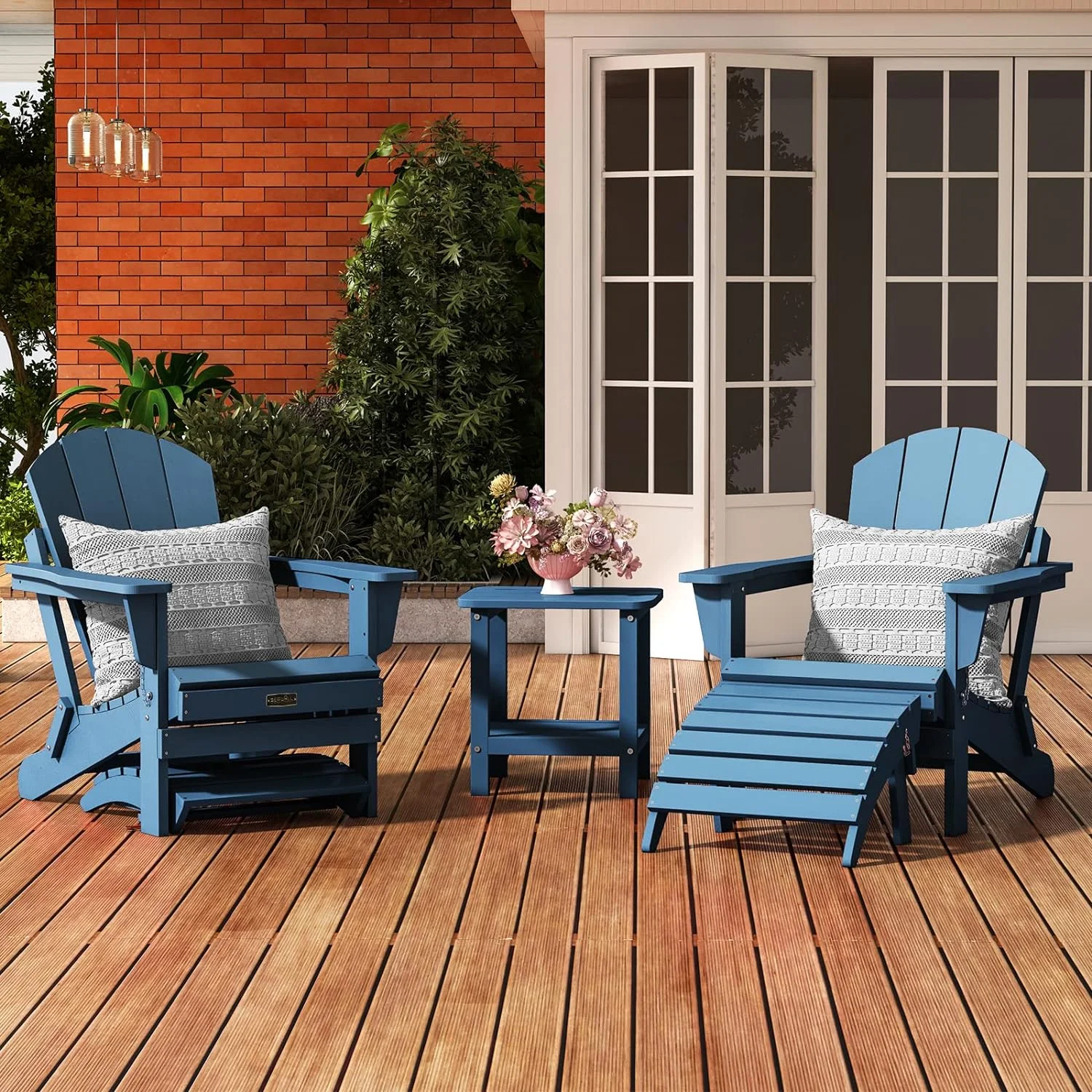 DSZBNUIO VGYUIJN Folding Adirondack Chair Footrest VGYUIJN  Adirondack Ottomans Without Assembly  Grey