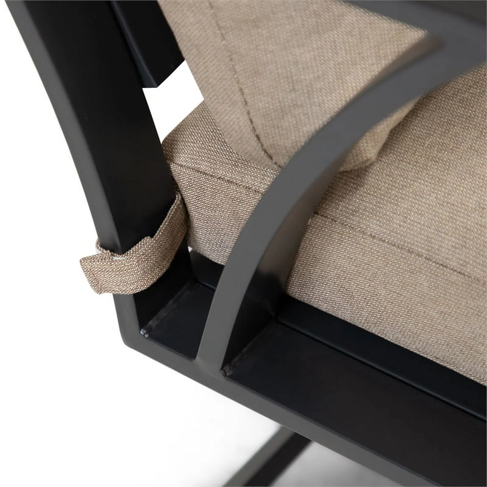 Kingfisher Lane 3-Piece Metal & Polyester Fabric Bistro Set in Black/Brown