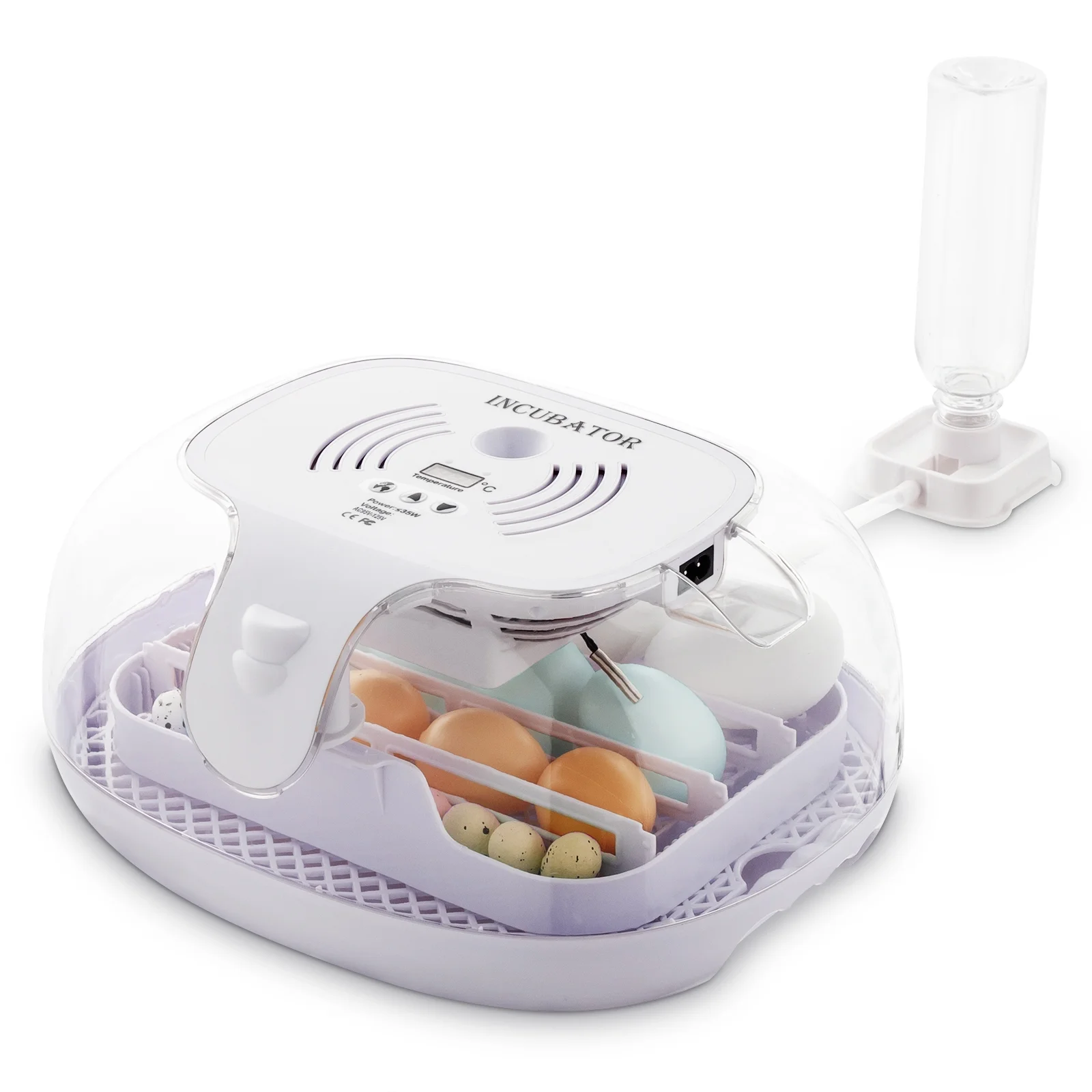 16 Eggs Incubator with Automatic Egg Turning Candler and Automatic Water Adding for Hatching Chicken Duck Quail Goose Birds