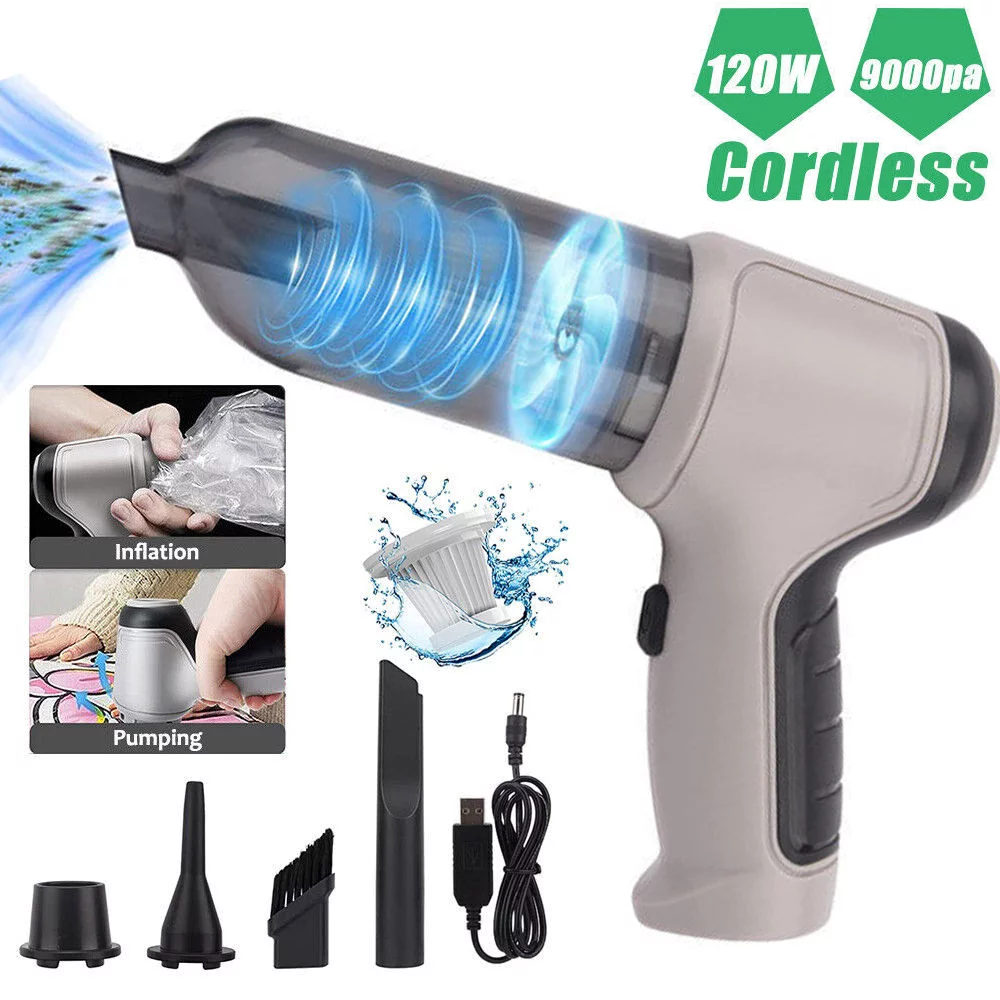 AIRKOUL 4 in 1 Upgrade Mini Car Vacuum Cleaner Air Blower Wireless Handheld Rechargeable